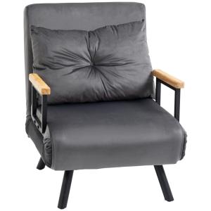 Sofá cama individual 63x73x81 cm gris