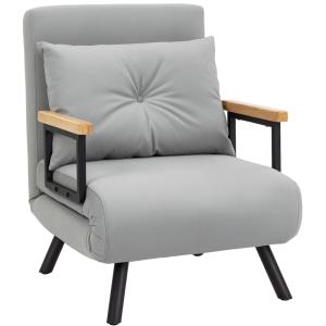 Sofá cama individual 63x73x81 cm gris claro