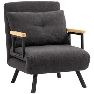 Sofá Cama Individual 63x73x81 cm Gris Oscuro