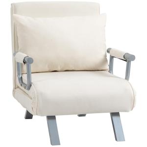Sofá cama individual 65x69x80 cm crema