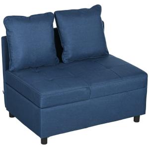 Sofá cama individual 98x71x82 cm azul