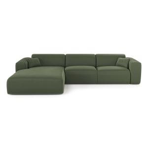 Sofá cama izquierdo 5 plazas tramado verde