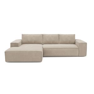 Sofá cama izquierdo colchón terciopelo motivos beige 140 cm…