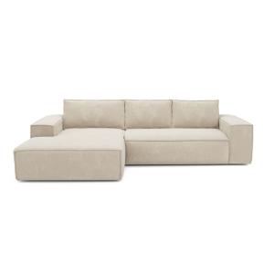 Sofá cama izquierdo colchón terciopelo motivos crema 140 cm…