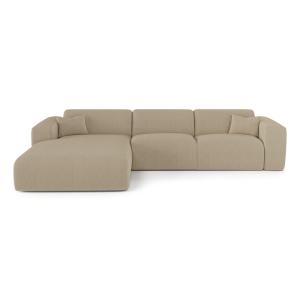 Sofá cama izquierdo pana beige 140 cm