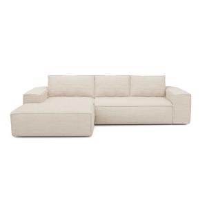Sofá cama izquierdo pana crema 140 cm