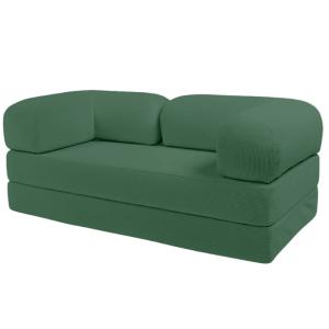 Sofá cama modular 2 plazas de pana 90x180 cm verde