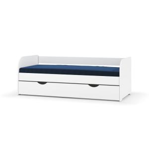 Sofá cama nido con colchón madera maciza  blanco 80x200 cm