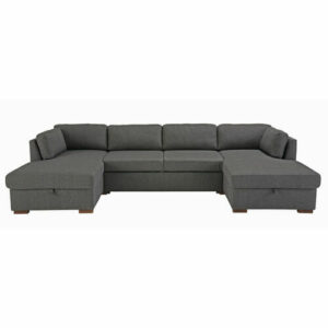 Sofá cama panorámico de 7 plazas gris