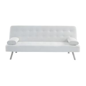 Sofá cama piel sintética 2 plazas blanco 186x83cm