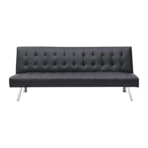 Sofá cama piel sintética 2 plazas negro 177x78cm