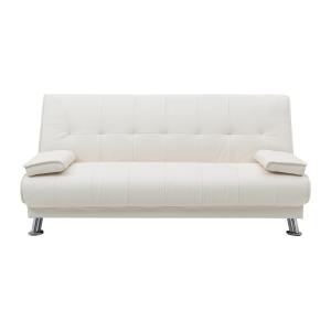 Sofá cama piel sintética 3 plazas blanco 192x91cm
