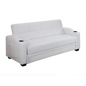 Sofá cama piel sintética 3 plazas blanco 197x89cm