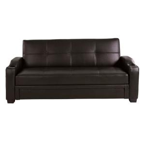 Sofá cama piel sintética 3 plazas marrón chocolate 197x89cm…