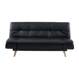 Sofá cama piel sintética 3 plazas negro 185x94cm