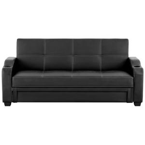 Sofá cama piel sintética 3 plazas negro 197x89cm