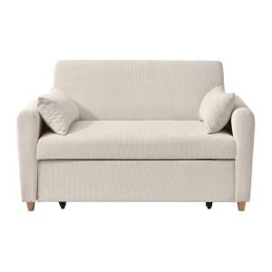 Sofá cama poliéster 2 plazas beige 140x87cm