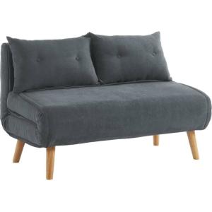 Sofá cama poliéster 2 plazas gris 120x74cm