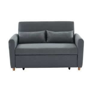Sofá cama poliéster 2 plazas gris 140x87cm