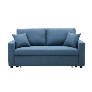 Sofá cama poliéster 3 plazas azul 168x101cm