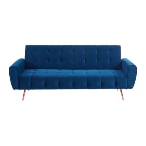 Sofá cama poliéster 3 plazas azul eléctrico 209x83cm