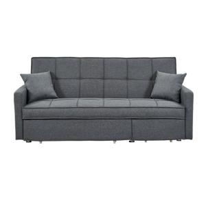 Sofá cama poliéster 3 plazas gris 206x86cm