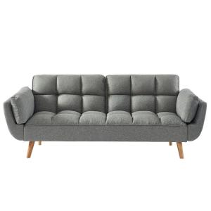Sofá cama poliéster 3 plazas gris 215x81cm