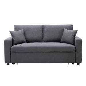 Sofá cama poliéster 3 plazas gris antracita 168x101cm