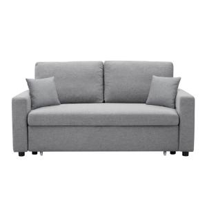 Sofá cama poliéster 3 plazas gris claro 168x101cm