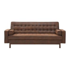 Sofá cama poliéster 3 plazas marrón 230x94cm