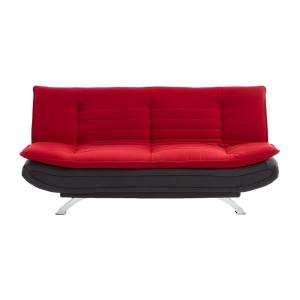 Sofá cama poliéster 3 plazas rojo 176x86cm