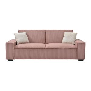 Sofá cama poliéster 3 plazas rosa 230x94cm