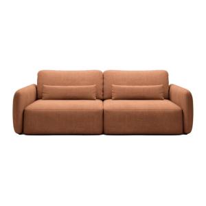Sofá cama poliéster 3 plazas terracota 238x103cm