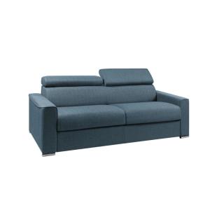 Sofá cama poliéster 4 plazas azul 216x223cm