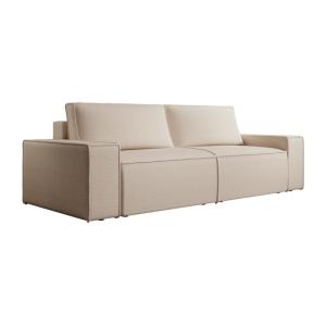 Sofá cama poliéster 4 plazas beige 257x102cm