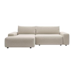 Sofá cama poliéster 4 plazas crema 264x162cm