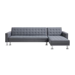 Sofá cama poliéster 5 plazas gris 290x173cm