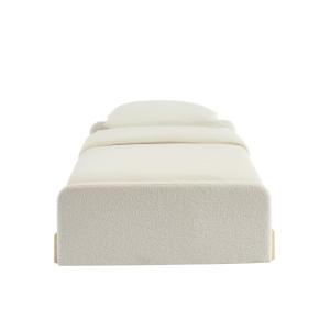 Sofá cama recto de 3 plazas en pana topo