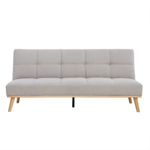 Sofá cama tapizado beige 187 x 84 cm