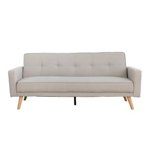 Sofá cama tapizado beige 205 x 85,5 cm