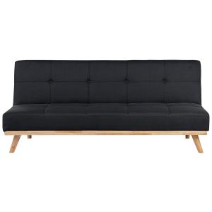 Sofá cama tela negro 3 plazas