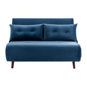 Sofá cama terciopelo 2 plazas azul oscuro 121x91cm