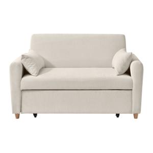 Sofá cama terciopelo 2 plazas beige 140x87cm