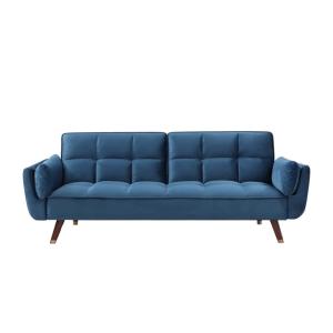 Sofá cama terciopelo 3 plazas azul 211x90cm