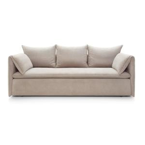 Sofá cama terciopelo 3 plazas beige 218x105cm