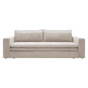 Sofá cama terciopelo 3 plazas crema 244x95cm