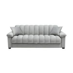 Sofá cama terciopelo 3 plazas gris 212x88cm