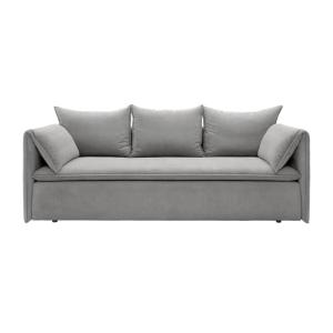 Sofá cama terciopelo 3 plazas gris 218x105cm