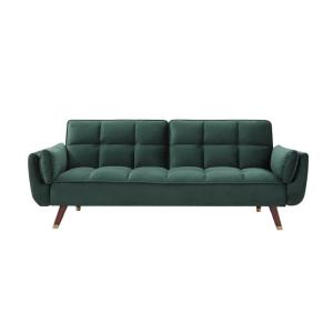 Sofá cama terciopelo 3 plazas verde 211x90cm