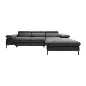 Sofá cama terciopelo 4 plazas gris antracita 288x182cm
